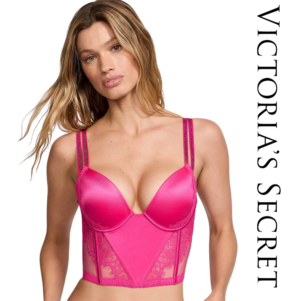 Victoria's Secret - 32DD - Very Sexy - Double Shine Strap Push-Up Corset Top